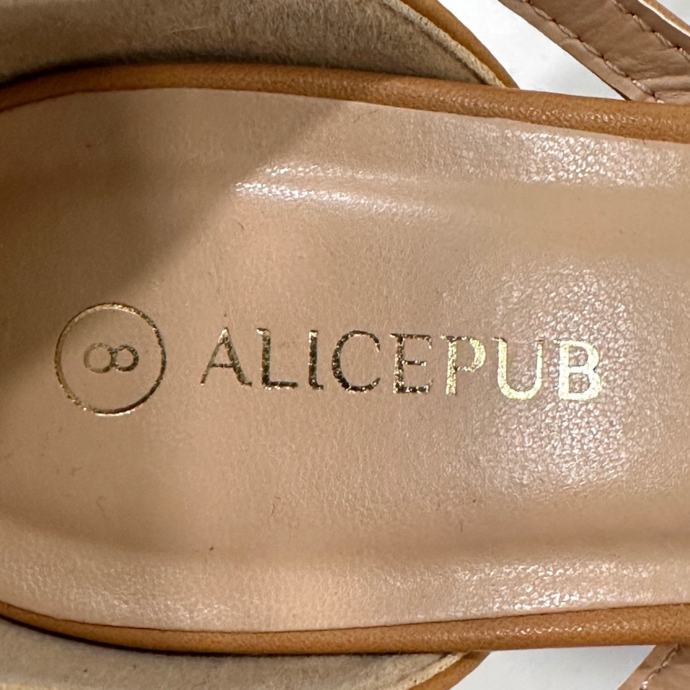 Alicepub HX2301CP Braided Block Heel Sandals Womens 8 Tan Ankle Strap Minimalist - Picture 8 of 9